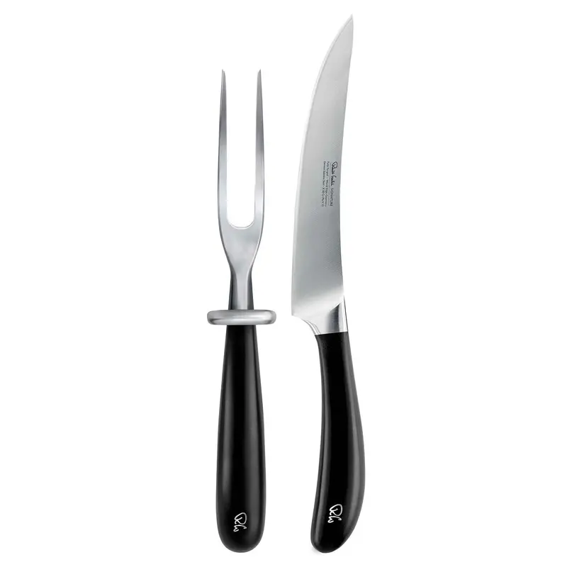 Signature Stainless Steel Carving Set – Chef-Grade Knife And Fork Pair 1