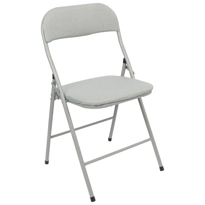 Single Grey Fabric-Padded Folding Chair 1