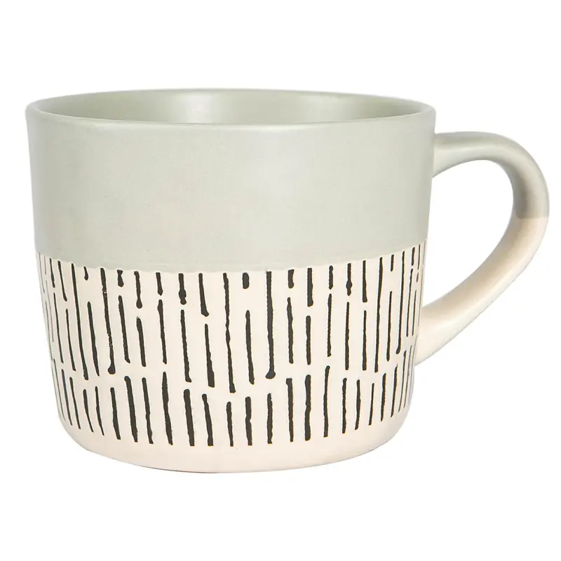 Single Grey Minimalist Stoneware Coffee Mug – 450Ml 1
