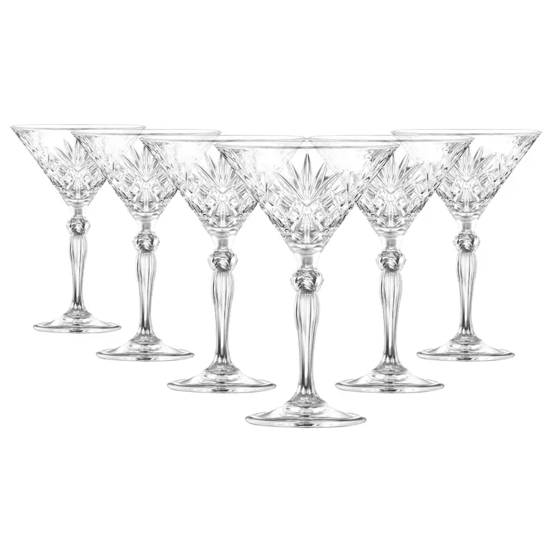 Six 210Ml Crystal Martini Glasses – Melodia Design 1
