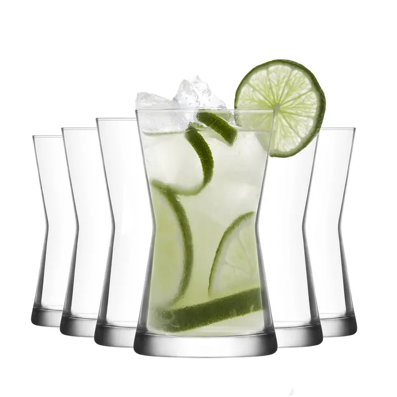 Six 350Ml Derin Tall Highball Glasses 1