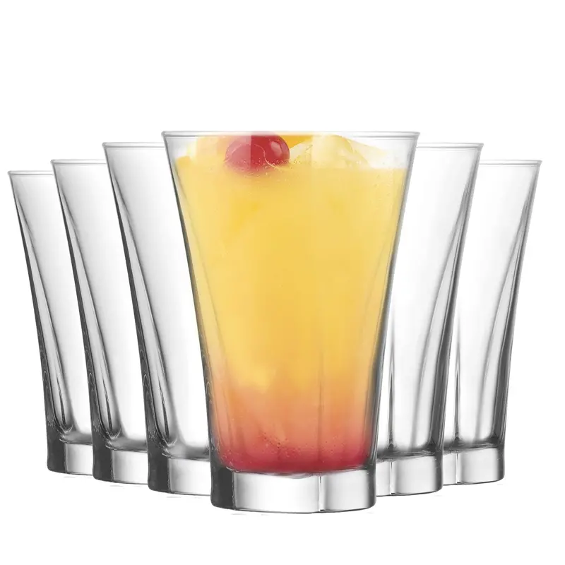 Six 350Ml Truva Curved Highball Glasses 1