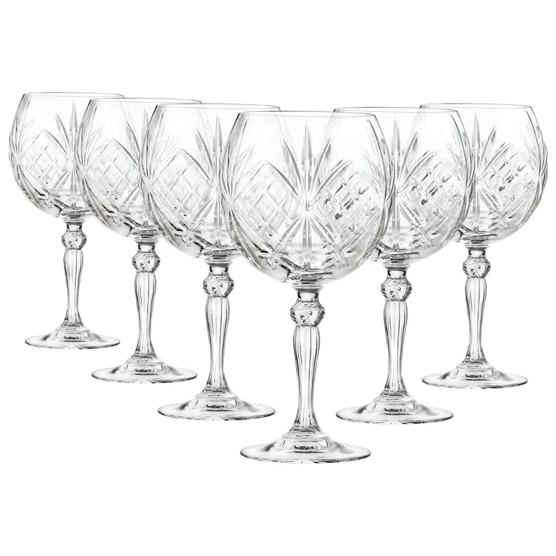 Six 650Ml Crystal Gin Tumblers – Melodia Collection 1