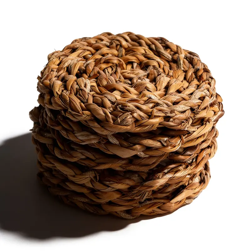 Six Handwoven Seagrass Coasters – Organic Look & Feel 1