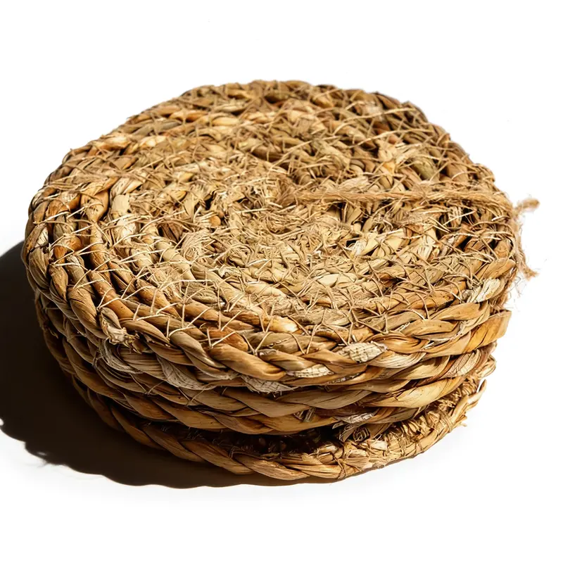 Six Natural Typha Reed Coasters – Lightweight & Durable 1