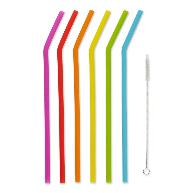 Six-Piece 10-Inch Food-Grade Silicone Straws 1