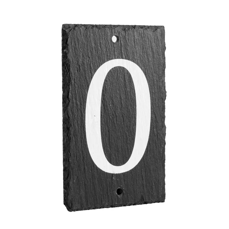 Slate Number '0' House Sign For Front Door Or Garden Display 1