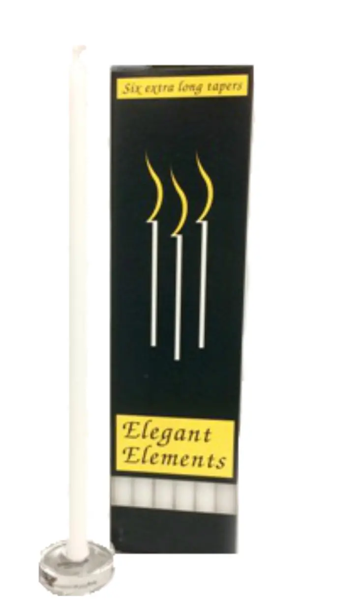 Slim White Taper Candle – 0.5" X 10" – 6-Pack 1
