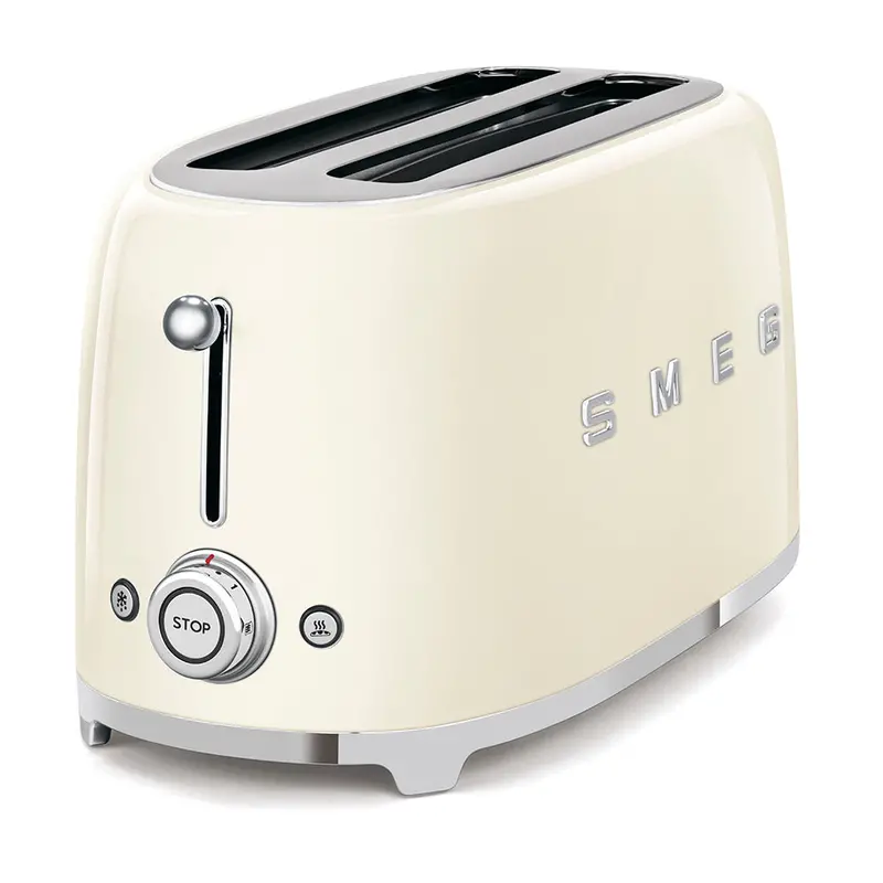 Smeg 4-Slice Long-Slot Toaster – Retro Cream Finish & Even Browning 1