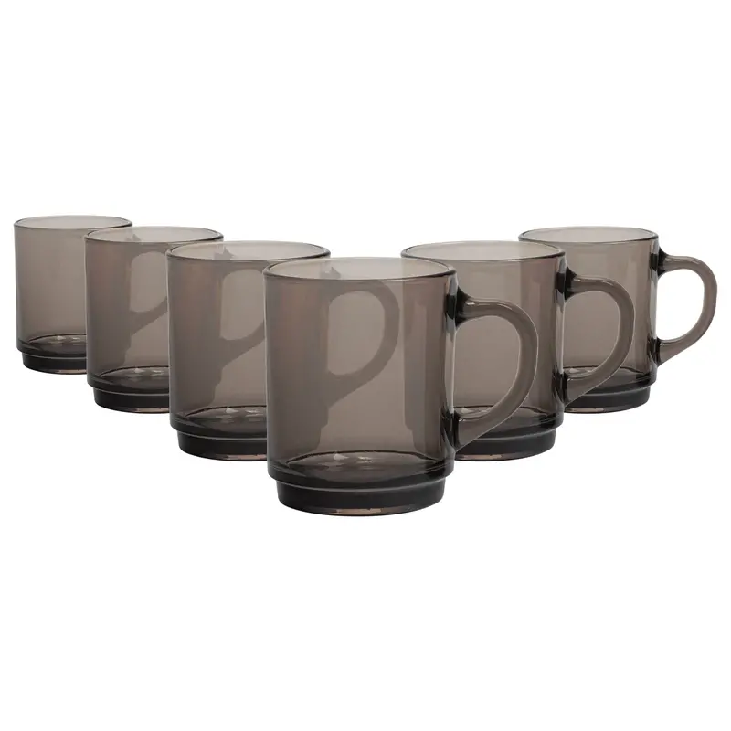 Smoked Grey Versailles Coffee Glasses (260Ml) – Set Of 6 1