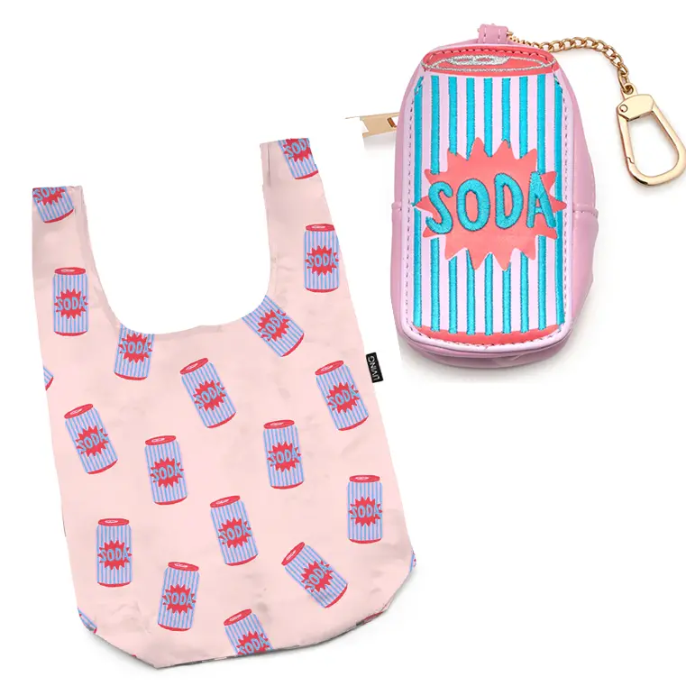 Soda Pop Bag Charm With Hidden Shopper – Living Royal 2-In-1 Accessory 1