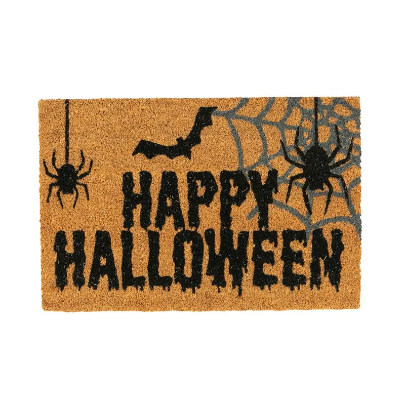 Spider-Themed Halloween Coir Door Mat – 60Cm X 40Cm Festive Entry Rug 1