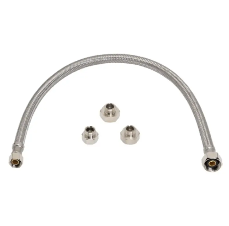 Stainless Steel Universal Faucet Adapter Hose – 12-Inch Flexible Connector 1