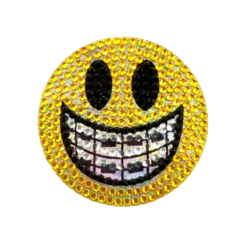 Stickerbeans Brace Face Sparkle Sticker – 2-Inch Fun Orthodontic-Themed Vinyl Sticker 1