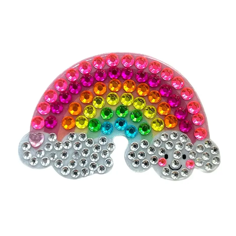 Stickerbeans Happy Rainbow Glitter Sticker – 2-Inch Round Sparkle Decal 1