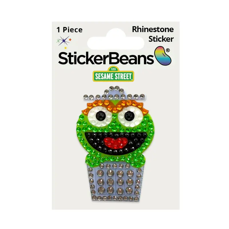 Stickerbeans Oscar The Grouch Sparkle Sticker – 2-Inch Shiny Character Adhesive 1