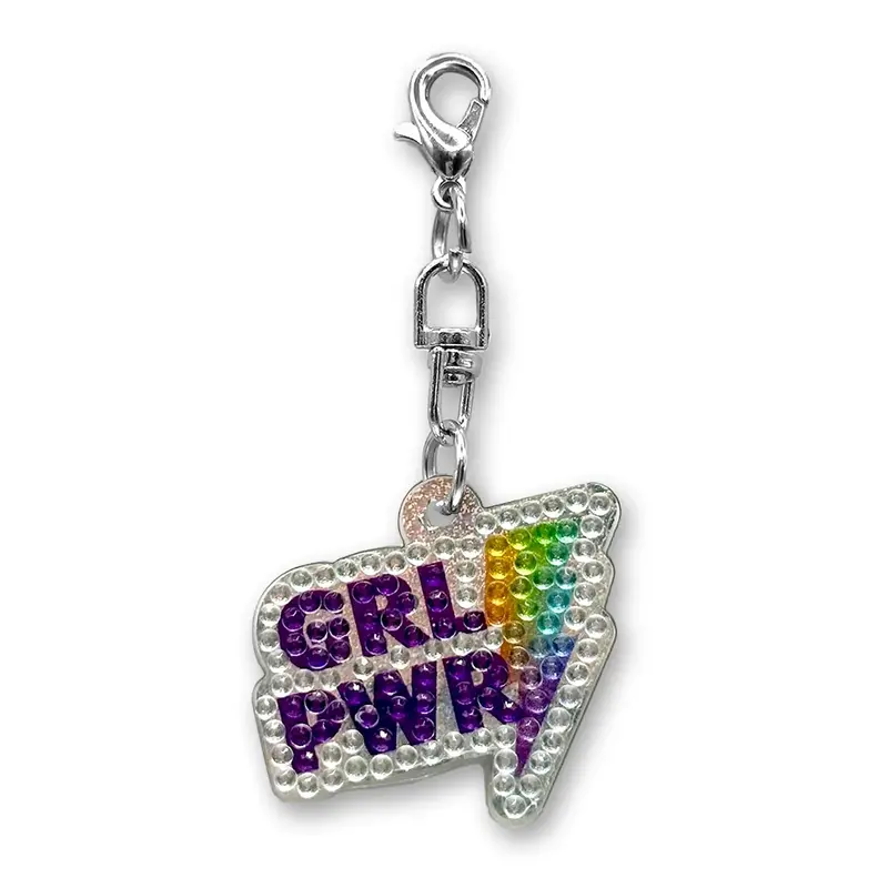 Stickerbeans Rhinestone Girl Power Charm – Clip-On Sparkle Accessory 1