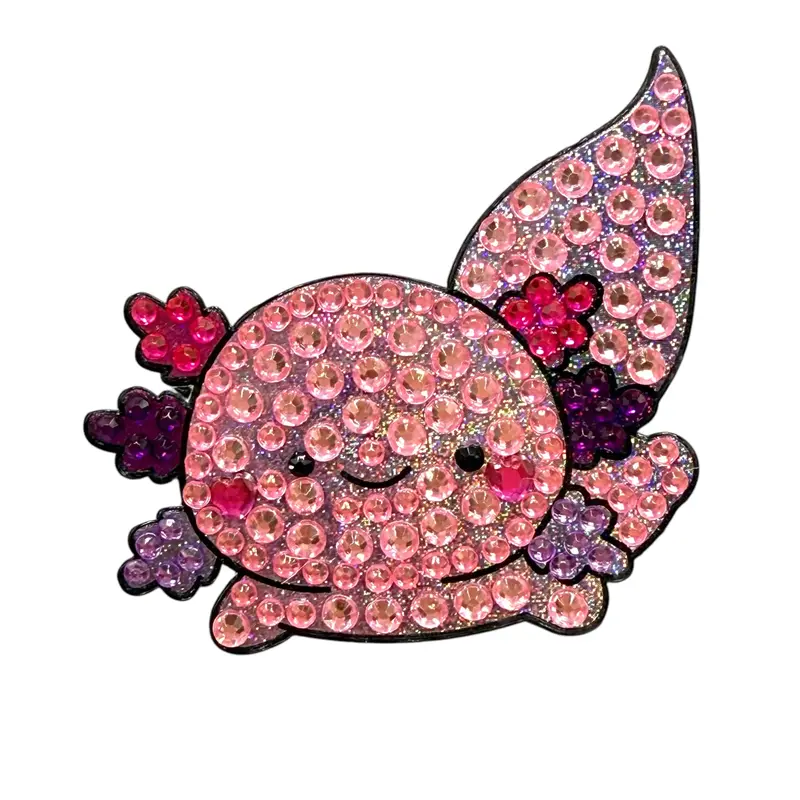 Stickerbeans 'Squad' Axolotl Violet Sparkle Sticker (2") 1