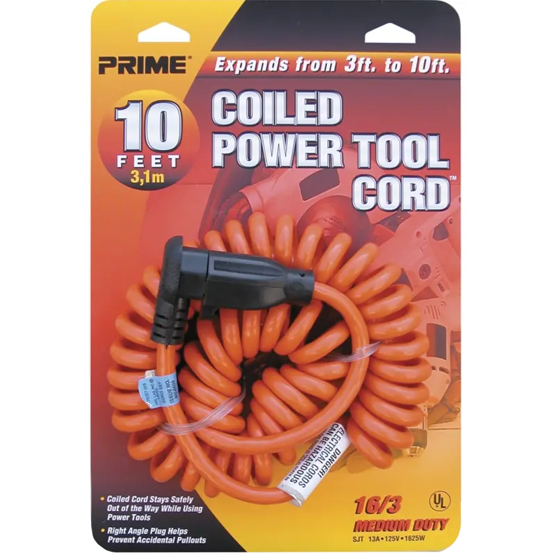 Stretchable Power Tool Extension Cord – 10-Foot Orange Heavy-Duty Cable 1