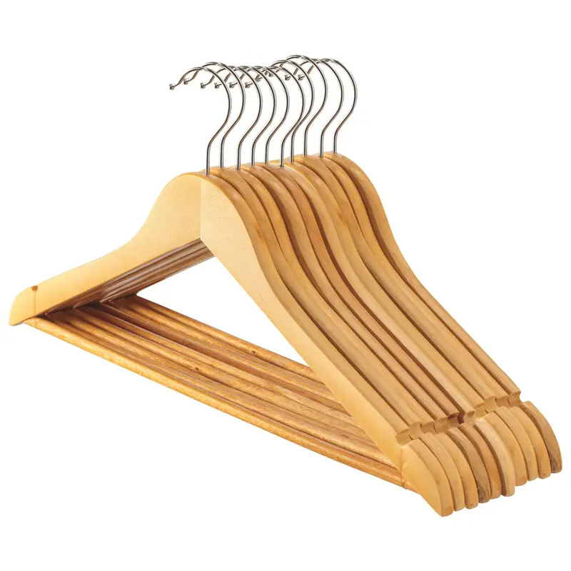 Sturdy Wooden Coat Hangers – 10-Piece Set For Wardrobes 1
