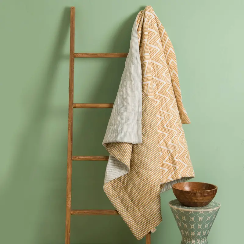 Sundown Cotton Throw Blanket – Artisan-Woven, Soft Handcrafted Drape 1