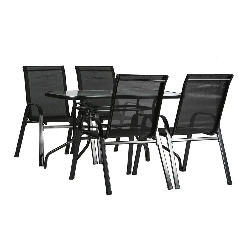 Sussex Rectangle Garden Furniture Set – Five-Piece Outdoor Seating Ensemble 1