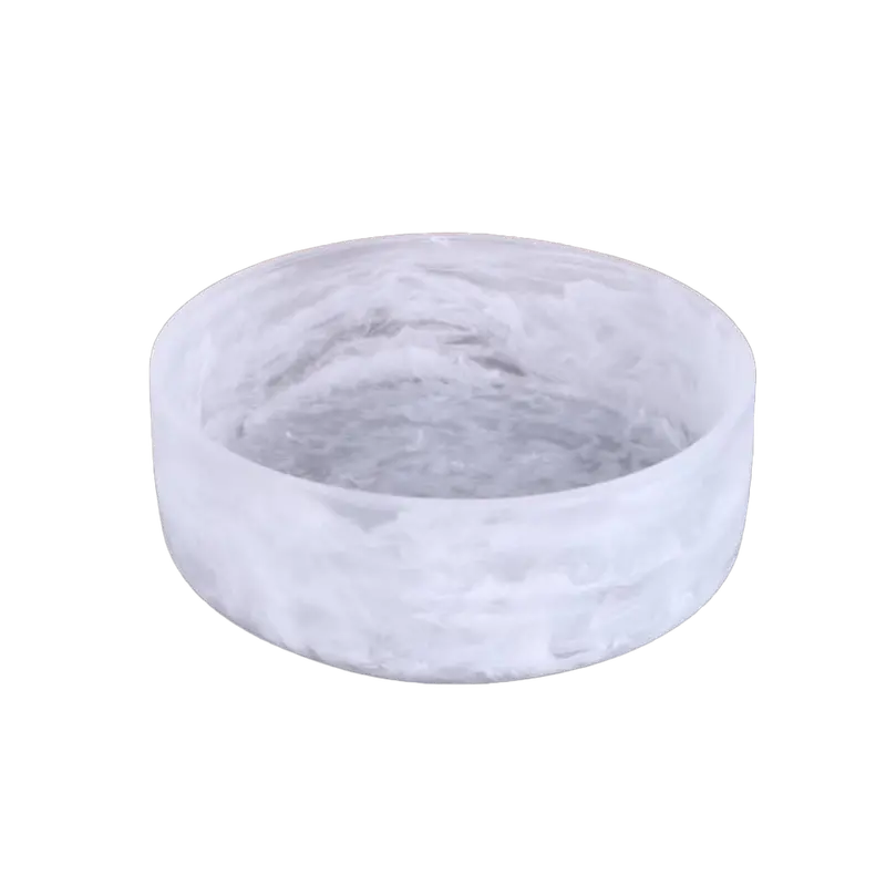 Swirled Resin Salad Bowl – White Finish 2