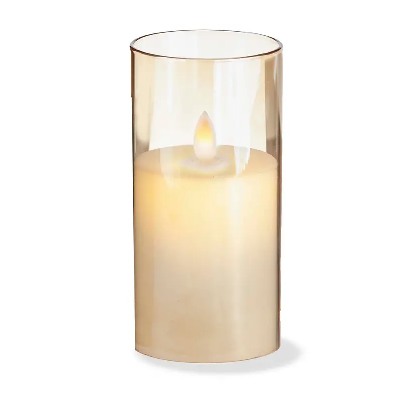 Tag Estella Amber Led Glass Hurricane Candle Holder – 3-Inch × 6-Inch 1