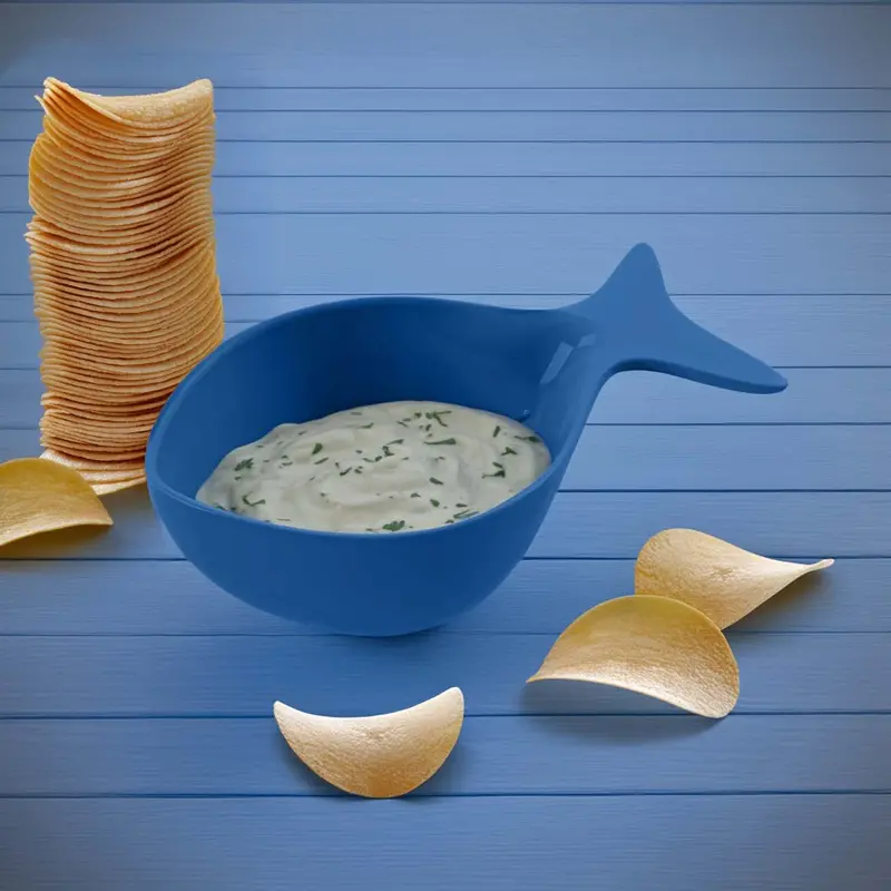 Tarhong Coastal Scallops Fish-Shaped Dip Bowls – Set Of 6 Whimsical Melamine Serveware 1