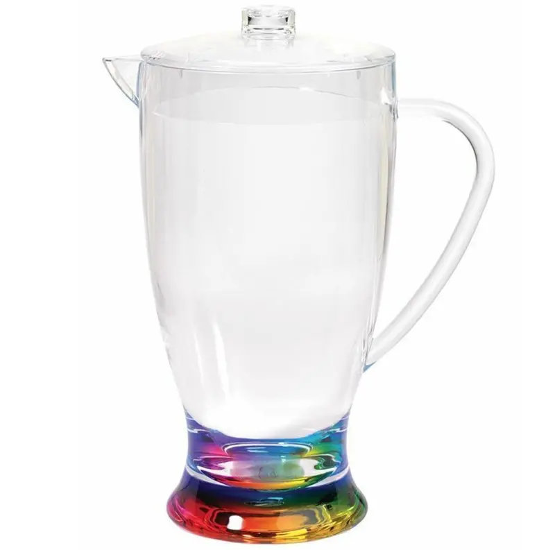 Teardrop-Shaped Rainbow Acrylic Pitcher – 2.5 Quart Capacity 1