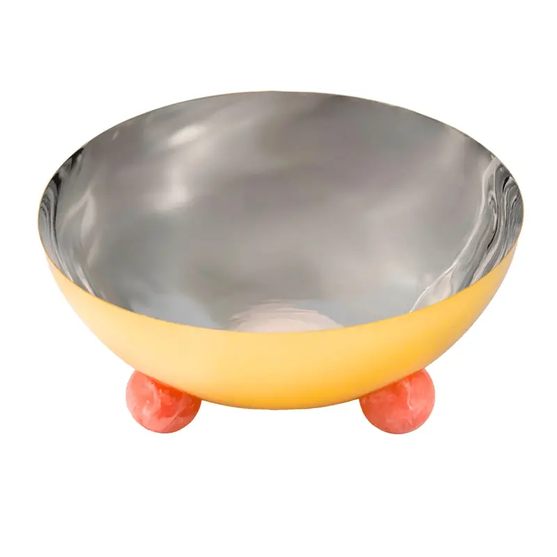 Temari Pink-And-Gold Footed Serving Bowl For Salads 1