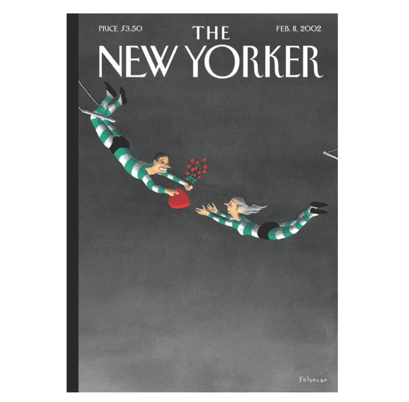 The New Yorker Valentine'S Note Card: 'Falling In Love Again' Cover Art 1