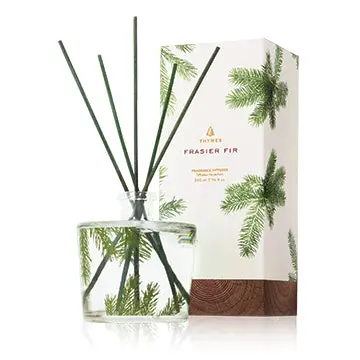 Thymes Frasier Fir Large Reed Diffuser – Pine Scent, 7.75 Oz Glass Bottle 1