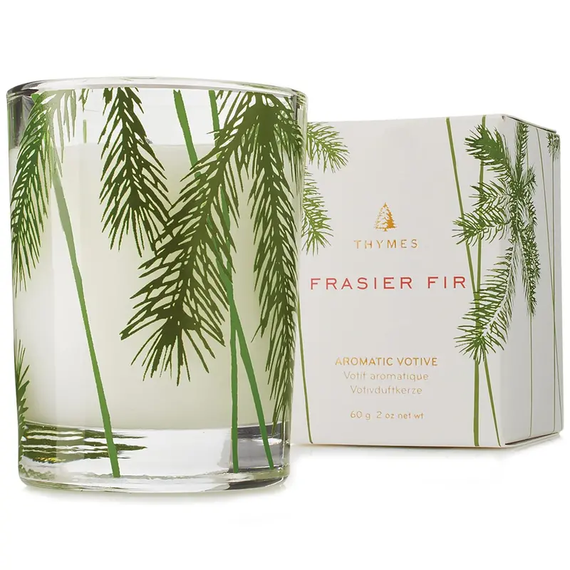 Thymes Frasier Fir Signature Poured Candle – Needle Embellished, 6.5 Oz 1