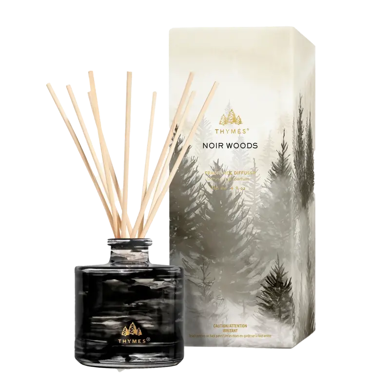 Thymes Noir Woods Petite Reed Diffuser – 4 Oz Aromatic Home Fragrance 1