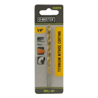 Titanium-Coated Drill Bit – 1/4" Shank X 4" Length For Hard Materials 1