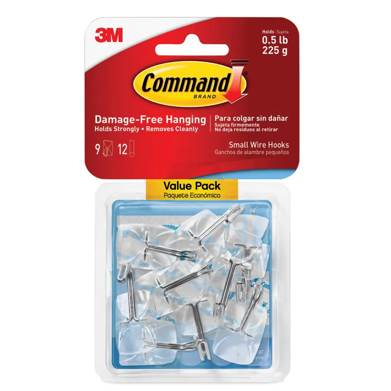 Transparent Adhesive Wire Hooks – 9-Pack For Clutter-Free Organization 1