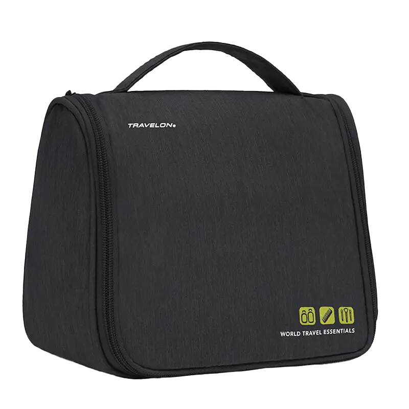 Travelon Black Toiletry Bag – Lightweight, Water-Resistant Travel Essential 1