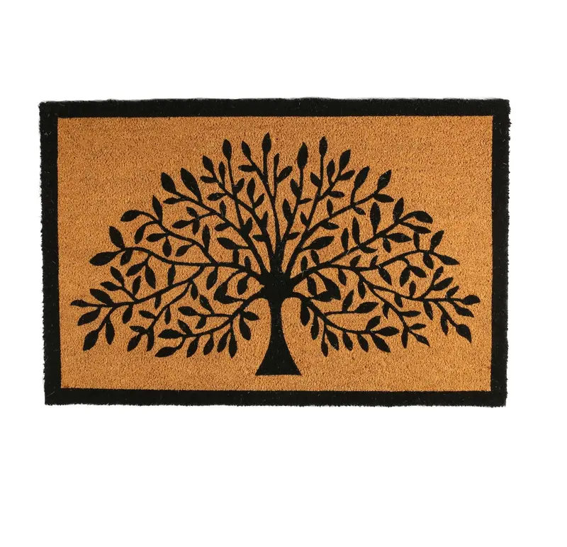 Tree Of Life Coir Doormat – 90 Cm × 60 Cm Natural Fiber Entry Mat 1