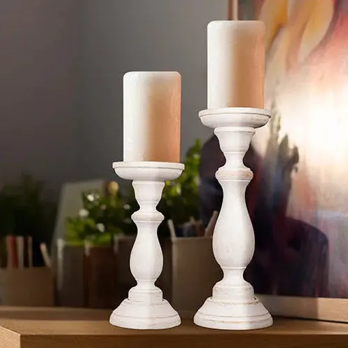 Tuli Shabby Chic Pillar Candle Holders – Set Of 3 By Mela Artisans 1