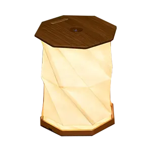 Twist Hexagon Table Lamp – Walnut Wood Base, 5-Inch × 7-Inch Dimensions 1