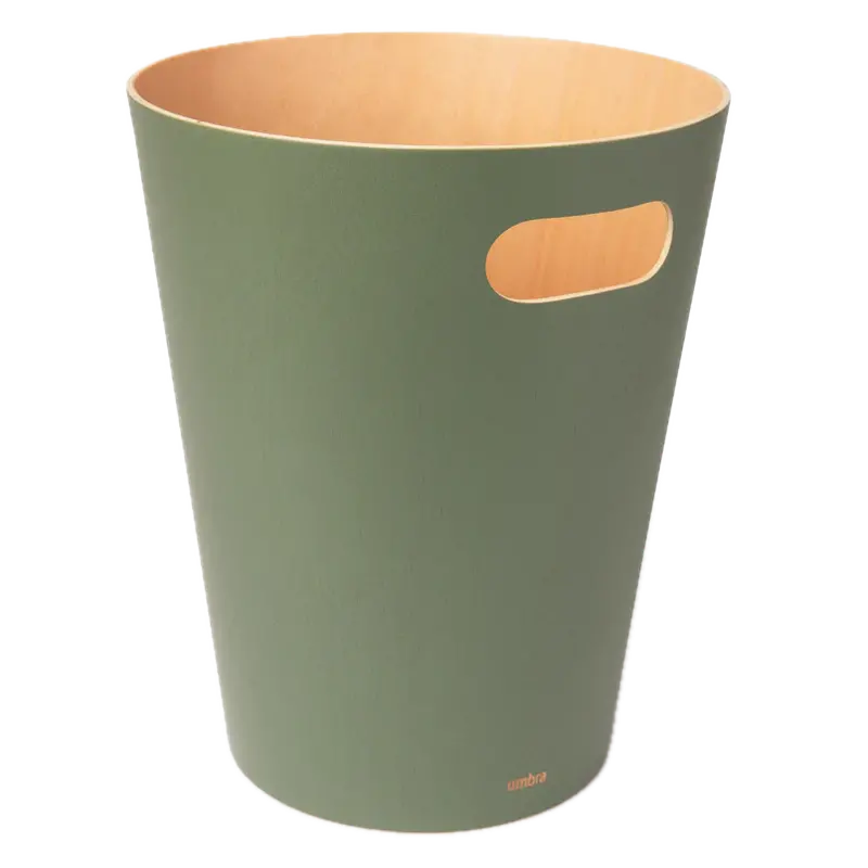 Umbra Woodrow Waste Can In Natural Spruce Tone 1