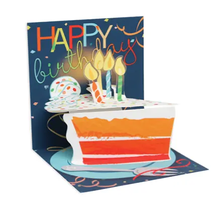 Up With Paper 3D Big Slice Of Cake Birthday Card – Pop-Up Dessert Design 1