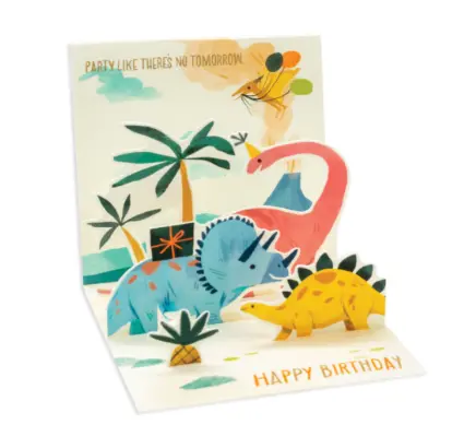 Up With Paper 3D Dinosaur Birthday Card – Playful Pop-Up Trinket 1