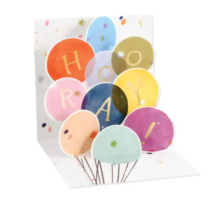 Up With Paper 3D Hooray Celebration Greeting Card – Mini Pop-Up Trinket 1