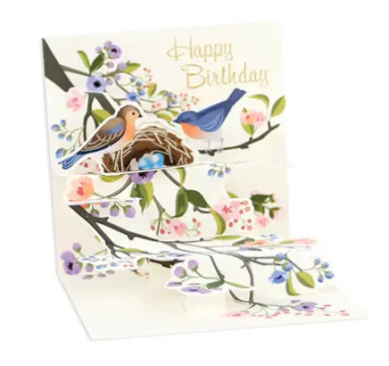 Up With Paper 3D Perched Birds Greeting Card – Nature-Inspired Pop-Up 1