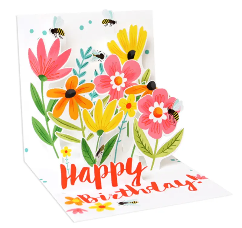 Up With Paper 3D Pop-Up Bees & Flowers Celebration Card 1