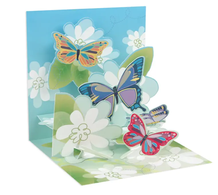 Up With Paper Butterfly Garden 3D Pop-Up Greeting Card 1