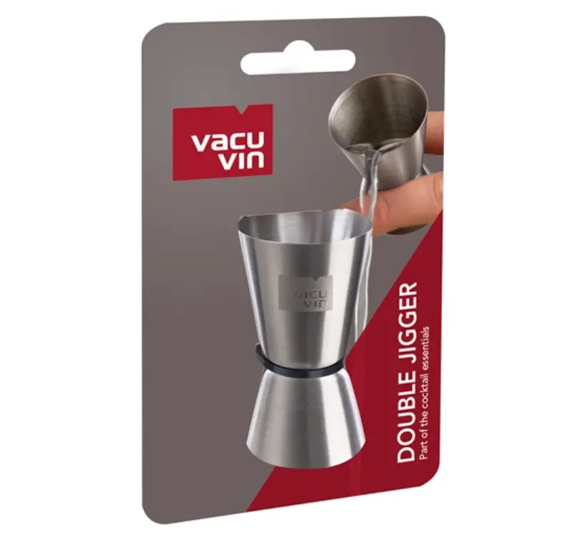 Vacu Vin Stainless Steel Double-Sided Jigger – Precision Measuring Tool For Mixology 1