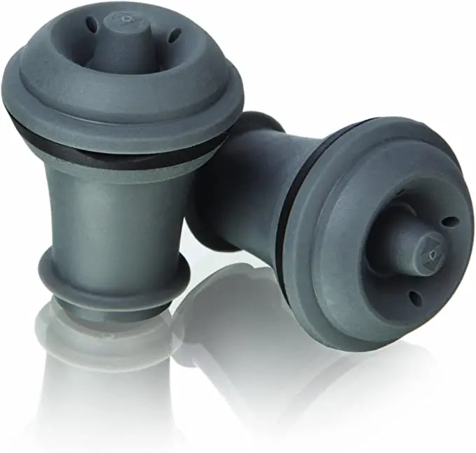Vacu Vin Vacuum Wine Stoppers – 2-Piece Grey Set 1